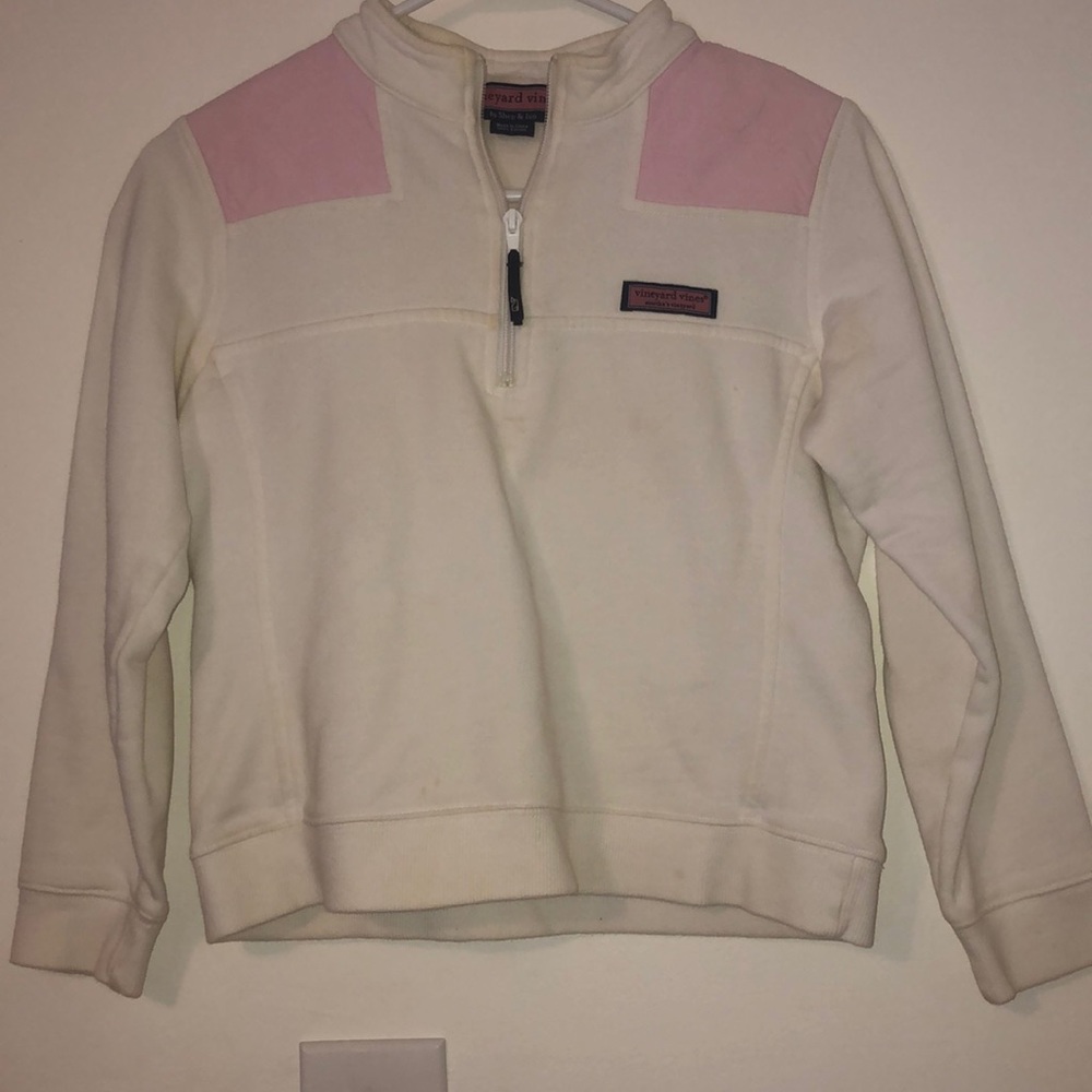 VINEYARD VINES white and pink shep shirt